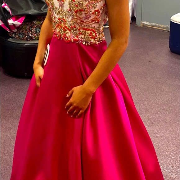 Pagent Dress white hand beaded hot pk wpkts Sz 2/4 - Picture 6 of 8